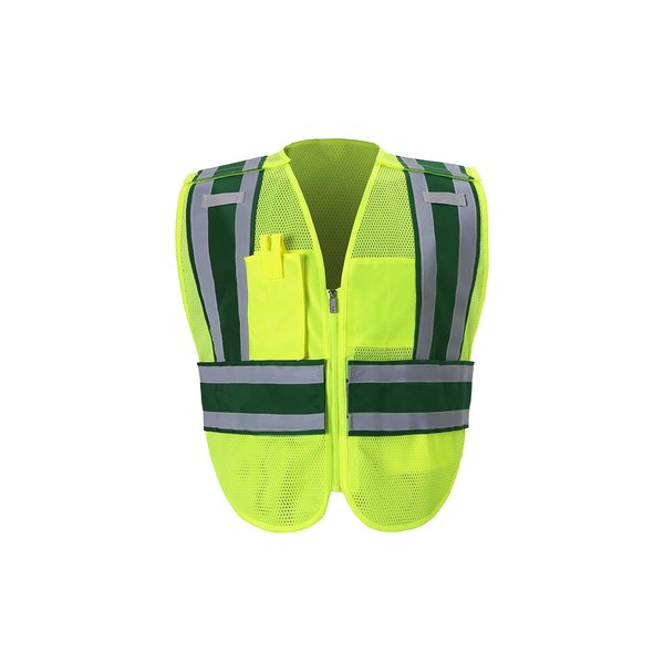 2W International High Viz Public Safety Vest, Regular, Green PWB503GR RG